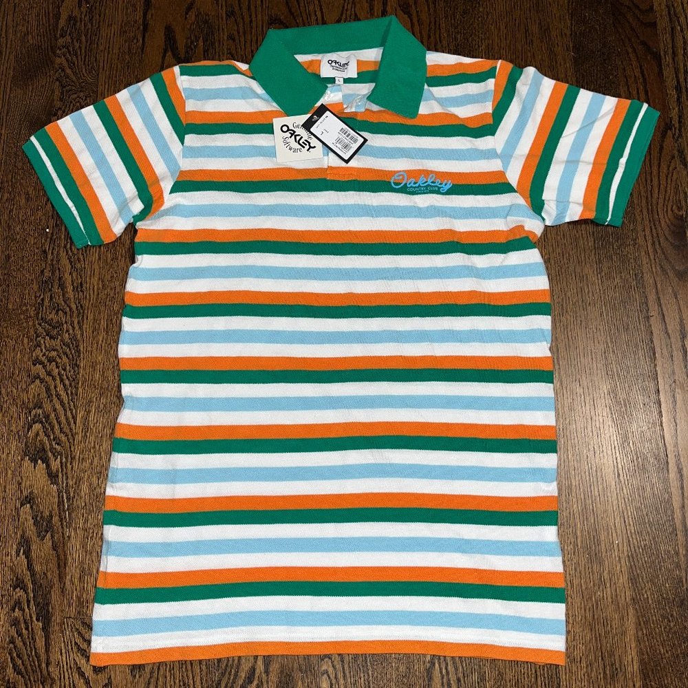 Oakley Country Club Striped Polo Large
